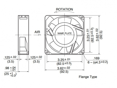 3610PS-12W-B10 | NMB Technologies |  Осевой вентилятор AC размер 92мм