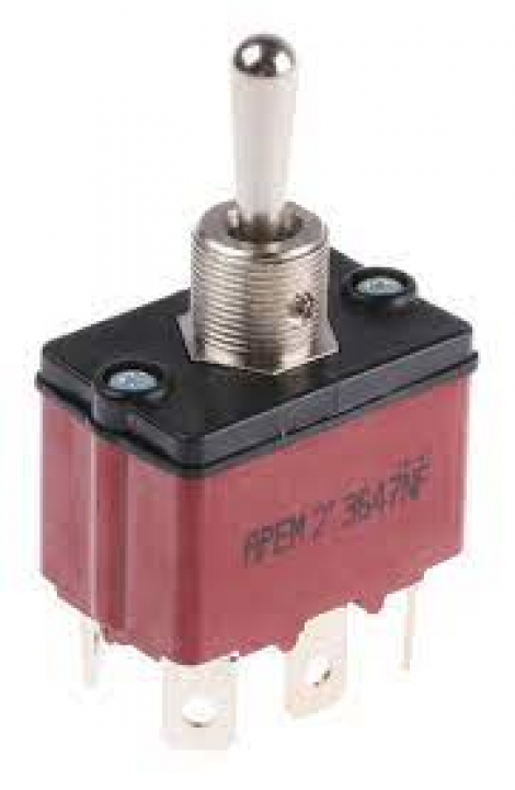 3647NF/2SWITCH TOGGLE DPDT 6A 250V | APEM | Переключатель