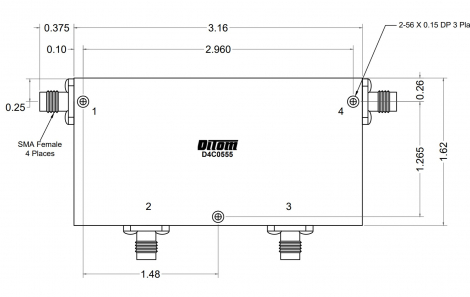 D4C2040 | DiTom Microwave | Двойные циркуляторы RF