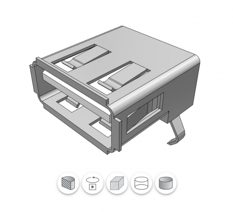 USB-A-D-S-W-TH| Samtec | USB TYPE A WHITE DBL PCB
